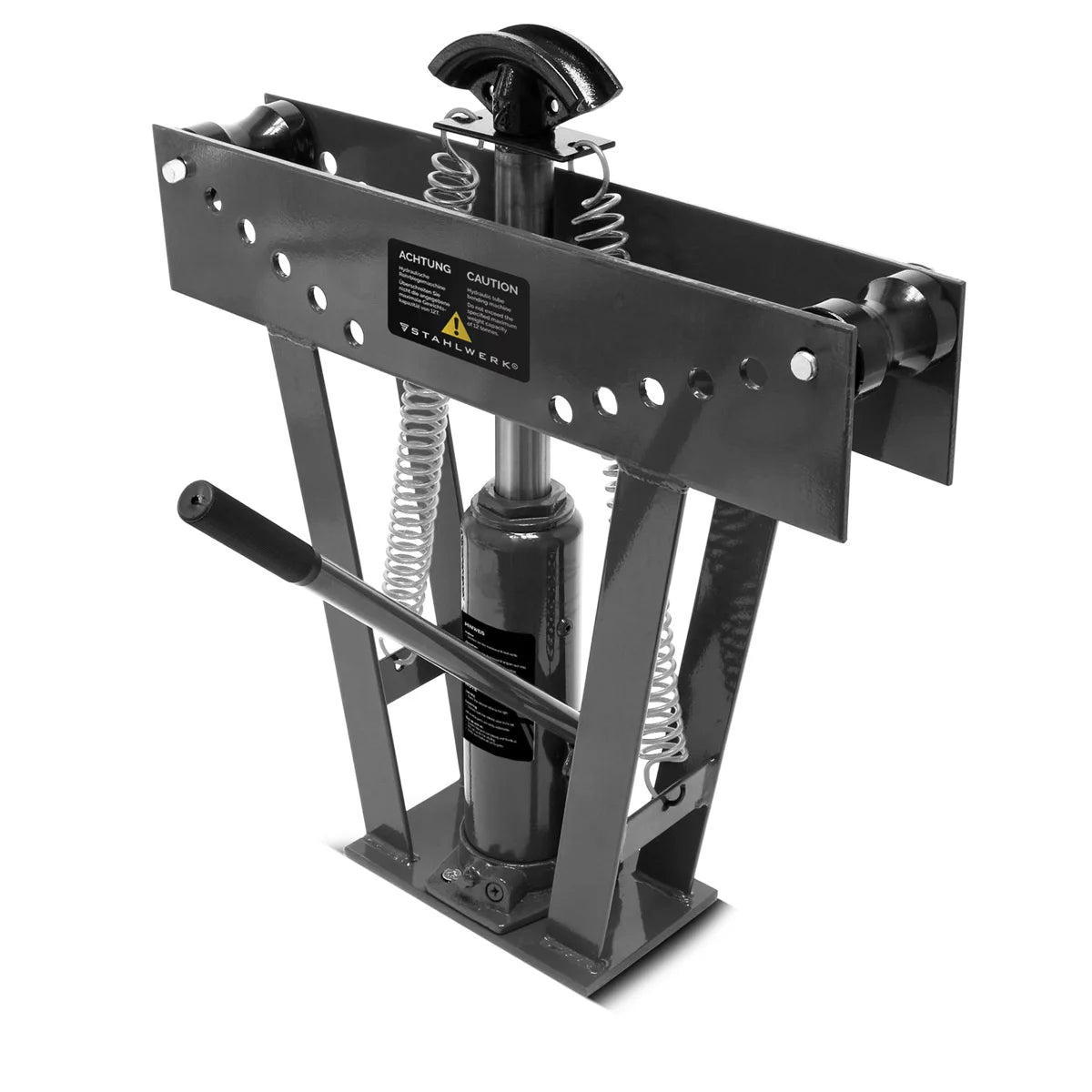 STAHLWERK Rohrbiegemaschine bis 90° mit 12 t Presskraft hydraulisches Rohrbiegegerät | Rohrbieger | Biegemaschine | Biegegerät mit 6 Matrizen zum Biegen von 3-50 mm Metallrohren