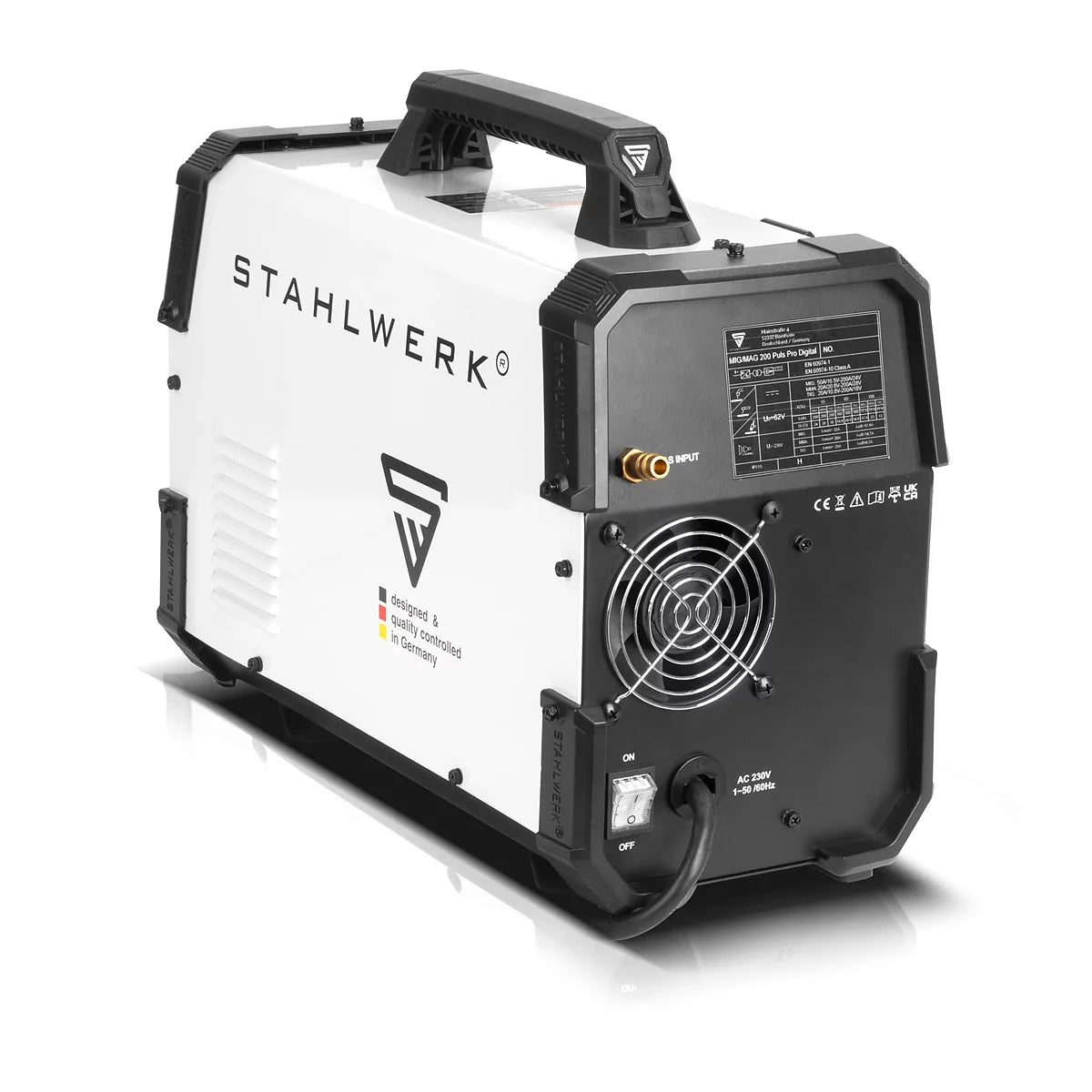 STAHLWERK MIG MAG 200 Spot Puls Pro Digital Vollausstattung Schutzgas-Schweißgerät | IGBT Inverter mit 200 A, synergischem Drahtvorschub, 4-Rollen-Antrieb, FLUX, Lift-TIG, MMA, MIG-Puls für Aluminium