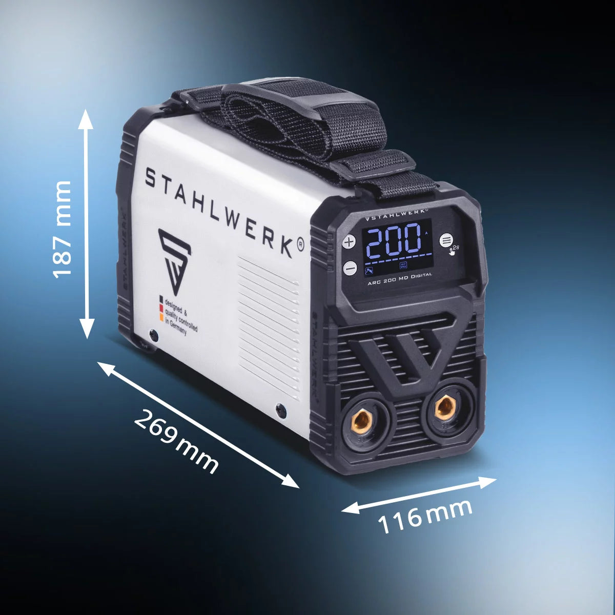 STAHLWERK ARC 200 MD - 2026 - Poste de soudage à électrode numérique DC équipement complet MMA / E-hand, Lift-TIG | Vrai 200 ampères | Affichage numérique avec menu | Hotstart, Anti-Stick, ARC Force, VRD | Refroidissement intelligent | Technologie IGBT