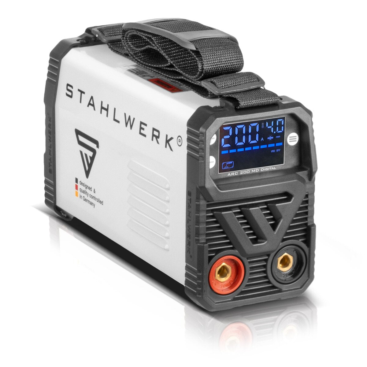 Steelworks welding machine ARC 200 MD Digital - DC full equipment MMA | E-hand | Lift-Tig inverter with 200 amps, digital display, IGBT technology and single board