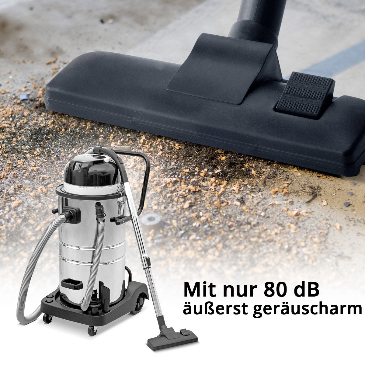 STAHLWERK Staubsauger VC-1400 ST mit 1.400 W Leistung und 60 l Edelstahlbehälter Nass- und Trockensauger mit Blasfunktion | Industriesauger | Wassersauger | Bodensauger | Allzwecksauger