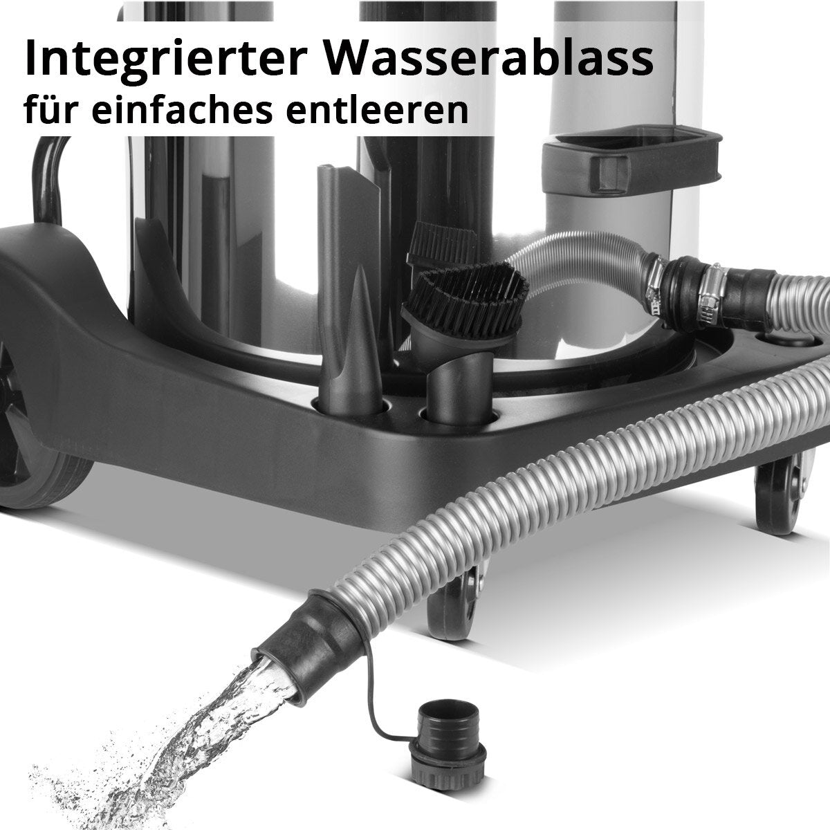 STAHLWERK Staubsauger VC-1400 ST mit 1.400 W Leistung und 60 l Edelstahlbehälter Nass- und Trockensauger mit Blasfunktion | Industriesauger | Wassersauger | Bodensauger | Allzwecksauger