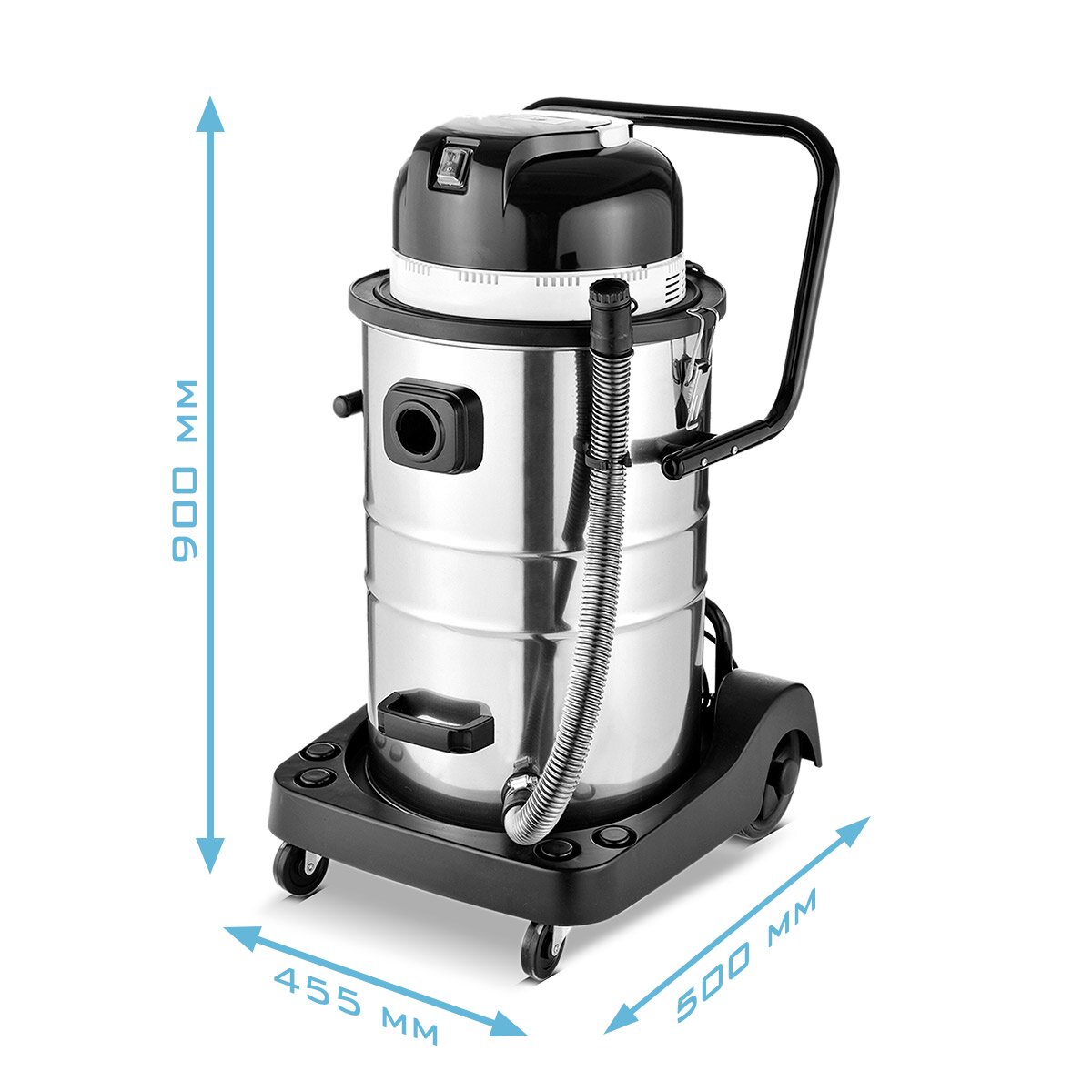 STAHLWERK Staubsauger VC-1400 ST mit 1.400 W Leistung und 60 l Edelstahlbehälter Nass- und Trockensauger mit Blasfunktion | Industriesauger | Wassersauger | Bodensauger | Allzwecksauger