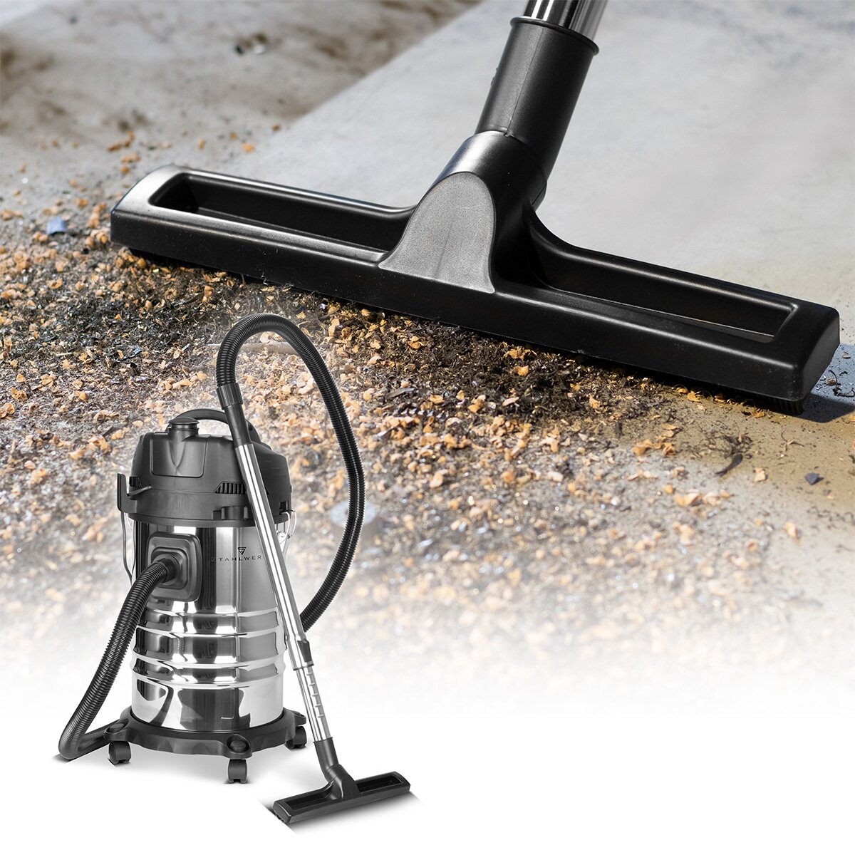 Stahlwerk Staubosucker VC-1635 ST with 1,600 W power and 35 l stainless steel container wet and dry vacuum cleaner | Industrial vacuum cleaner | Workshop vacuum cleaner | Industrial vacuum cleaner | Soil vacuum | All -purpose vacuum cleaner