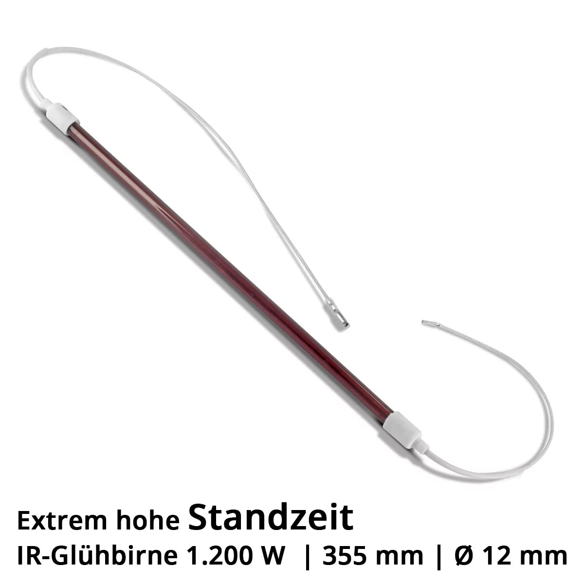 STAHLWERK IR-Leuchtmittel 1.200 W | 355 mm x Ø 12mm für Infrarot-Lacktrockner| Ersatzleuchte mit extrem hoher Standzeit für IR-Strahler | IR-Trockner | IR-Lampen | IR-Heizstrahler
