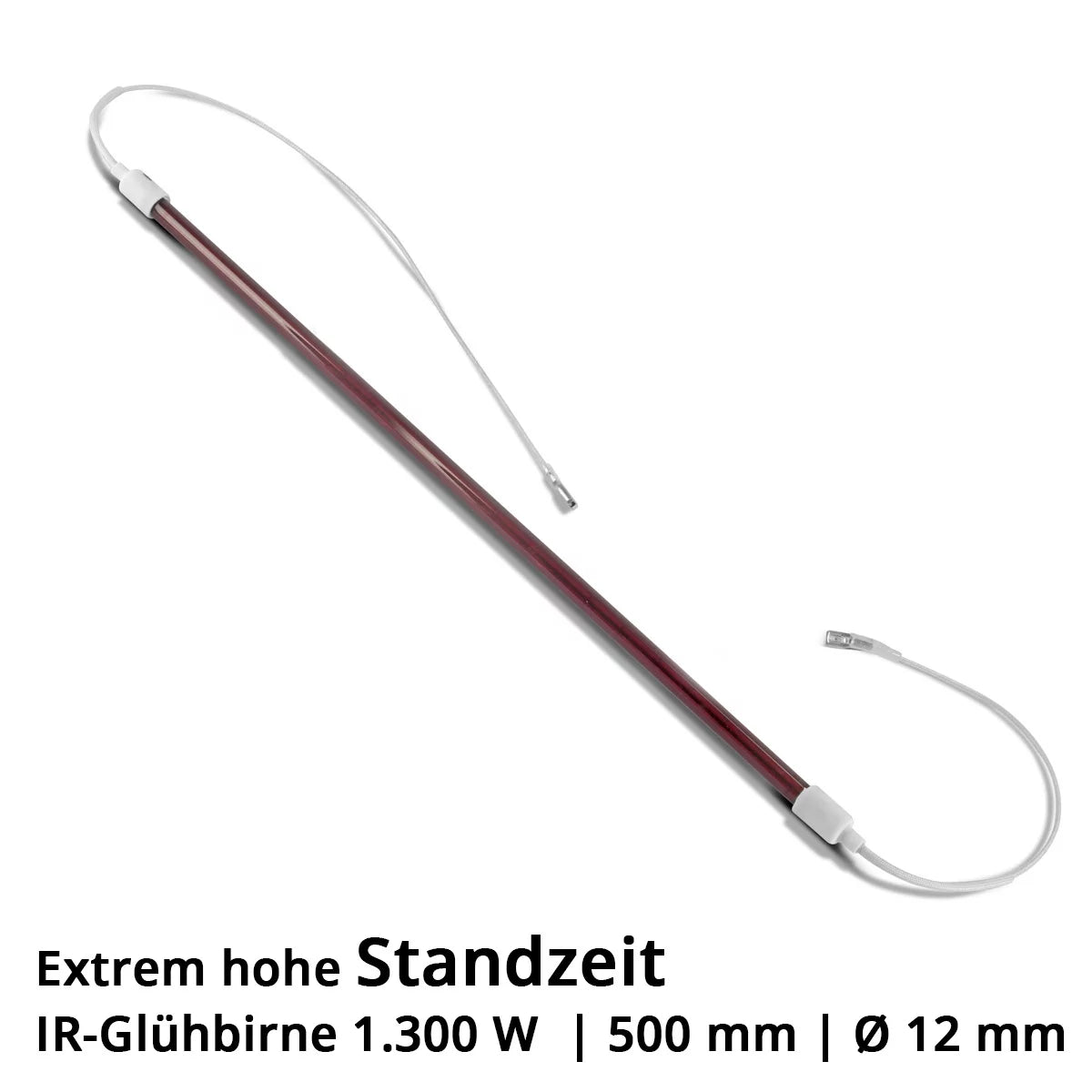 STAHLWERK IR-Leuchtmittel 1.300 W | 500 mm x Ø 12mm für Infrarot-Lacktrockner| Ersatzleuchte mit extrem hoher Standzeit für IR-Strahler | IR-Trockner | IR-Lampen | IR-Heizstrahler