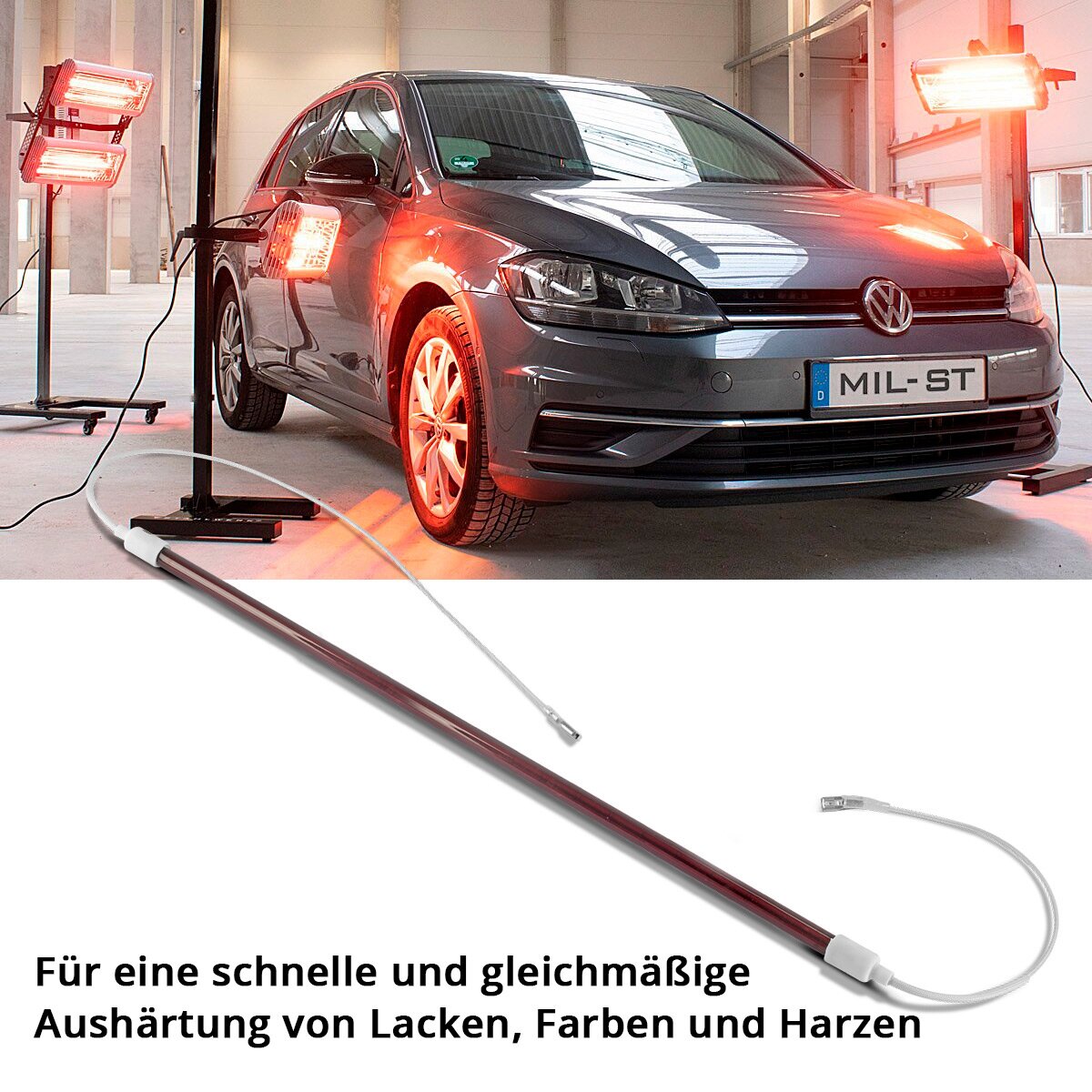 STAHLWERK IR-Glühbirne 2.400 W 500 mm für Infrarot-Lacktrockner IL-2400 ST Ersatzglühbirne mit extrem hoher Standzeit für IR-Strahler | IR-Trockner | IR-Lampen | IR-Heizstrahler