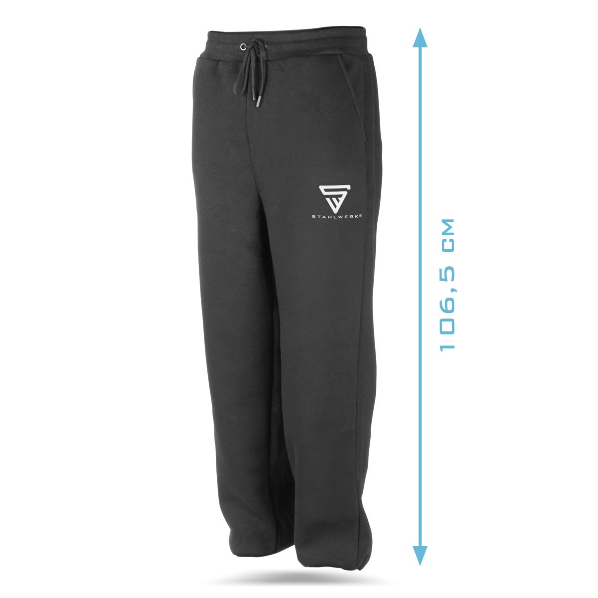 Steelworks jogging pants black size L sports pants | Jogger | Training pants | Sweatose | Sweatpants with a logo print made of 70% cotton and 30% polyester