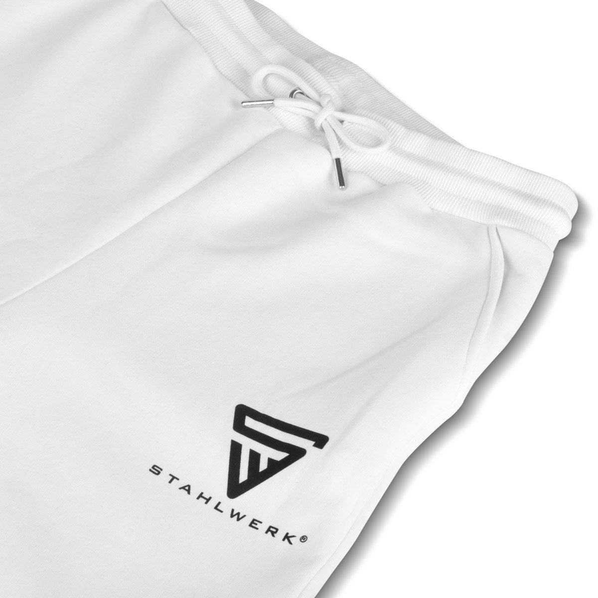 Steelworks jogging pants white size L sports pants | Jogger | Training pants | Sweatose | Sweatpants with a logo print made of 70% cotton and 30% polyester