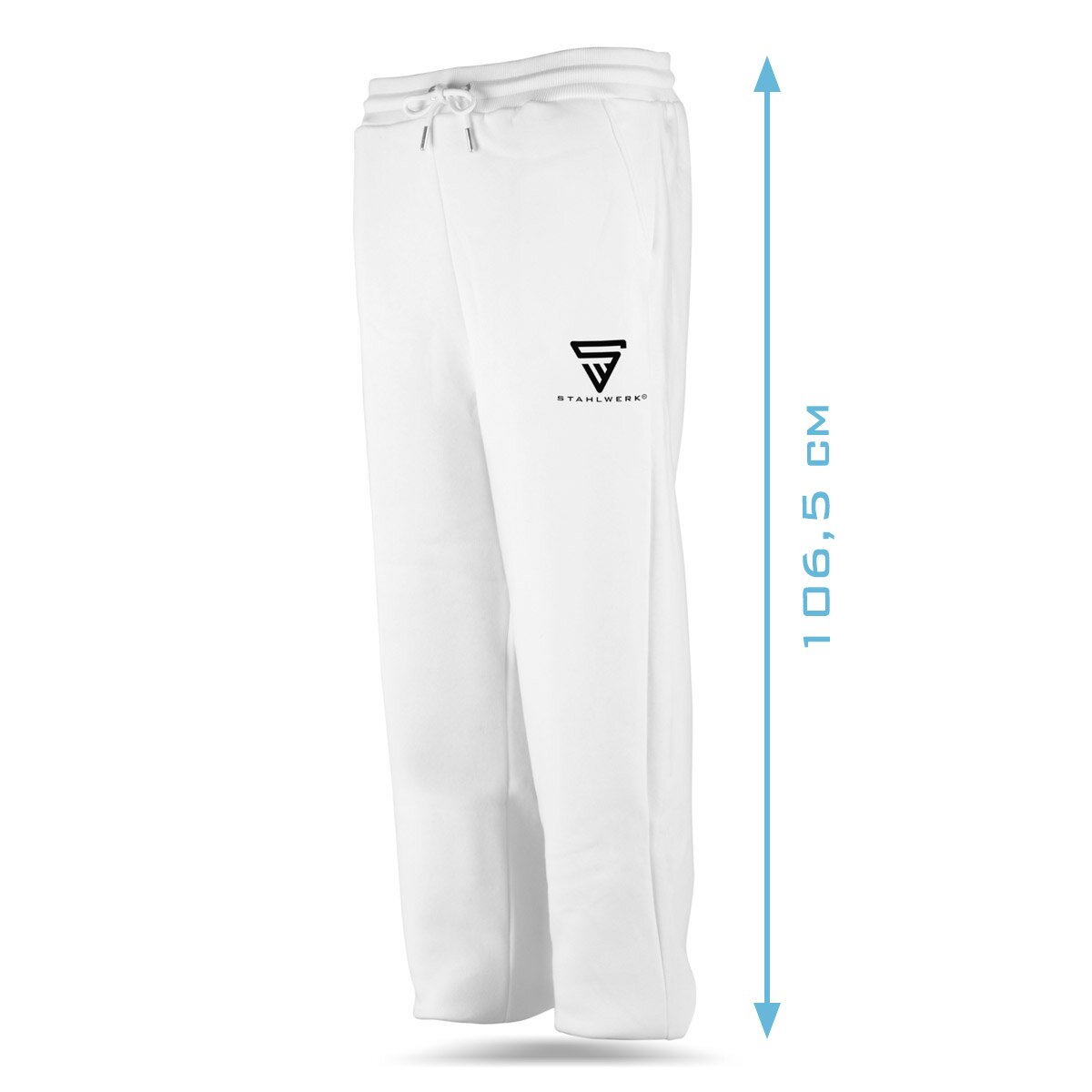 Steelworks jogging pants white size L sports pants | Jogger | Training pants | Sweatose | Sweatpants with a logo print made of 70% cotton and 30% polyester