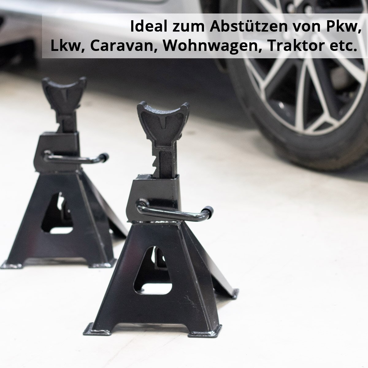 Steelworks Sotturnbock JS-3 ST 4 Set con capacità di carico 3 T 275-415 mm Capra di parcheggio auto-regolabile in altezza | Jack | Imposta supporto | Bock di supporto per auto, camion, roulotte, carovane, agricoltura