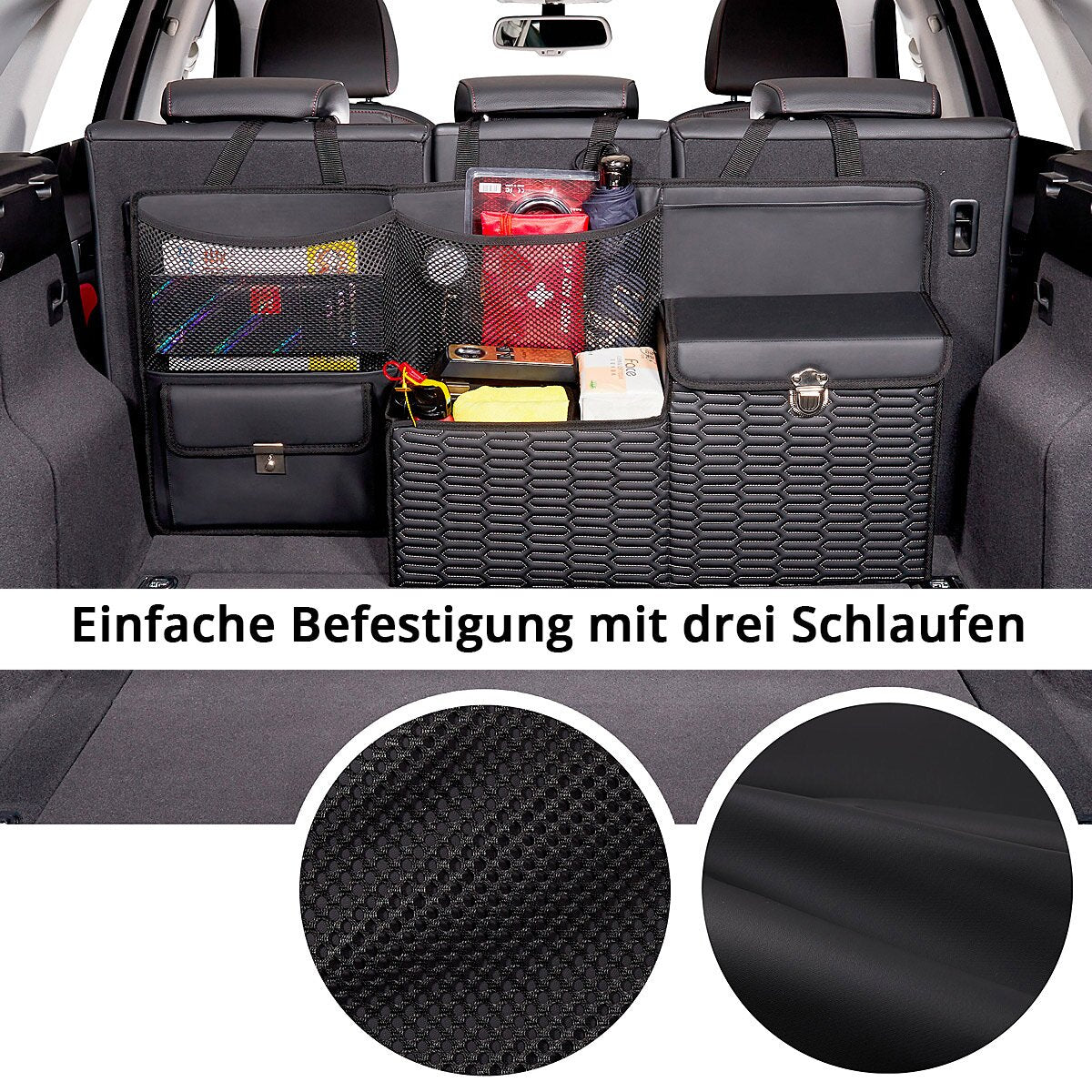 STAHLWERK Kofferraum-Organizer TO-995 ST Auto-Organizer | Kofferraumbox | Autotasche | Kofferraumaufbewahrung | Kofferraumtasche | Gepäcktasche mit verschiedenen Fächern und Aufbewahrungstaschen