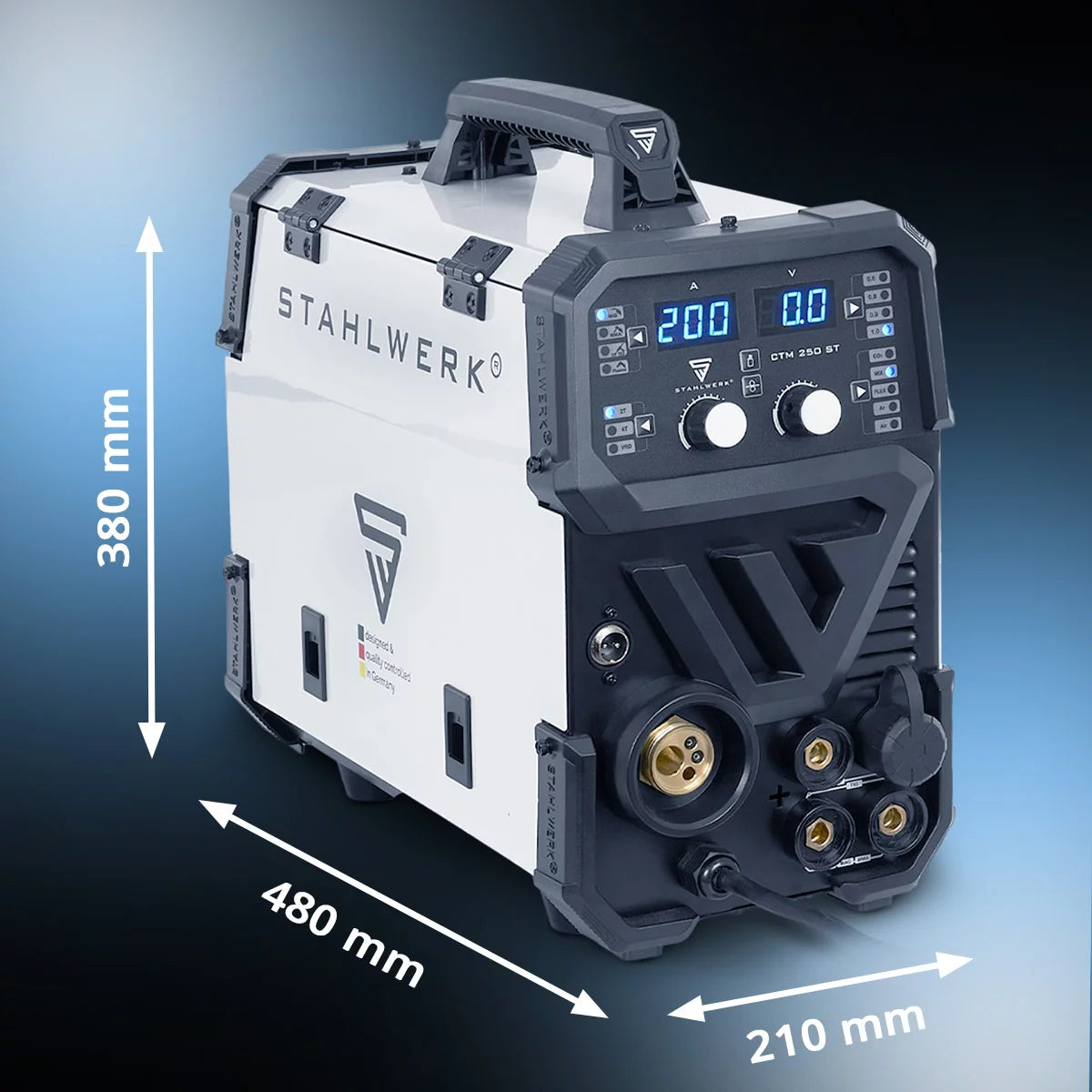 STAHLWERK CTM-250 ST combination welding machine fully equipped with TIG + MIG/MAG + MMA/ARC + CUT/Plasma with 200 amps and 45 amps plasma function