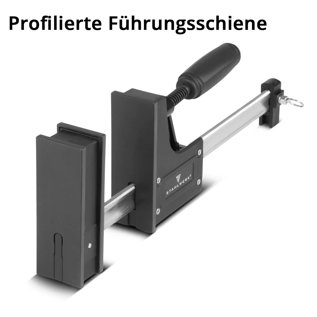 STAHLWERK Korpuszwinge 95x300 mm / 12"| kraftvolle Schraubzwinge mit 650 kg Spannkraft | Klemmzwinge mit großer Auflagefläche zum Fixieren von Werkstücken | stabile Zwinge mit Spannweite 300 mm, Spanntiefe 95 mm