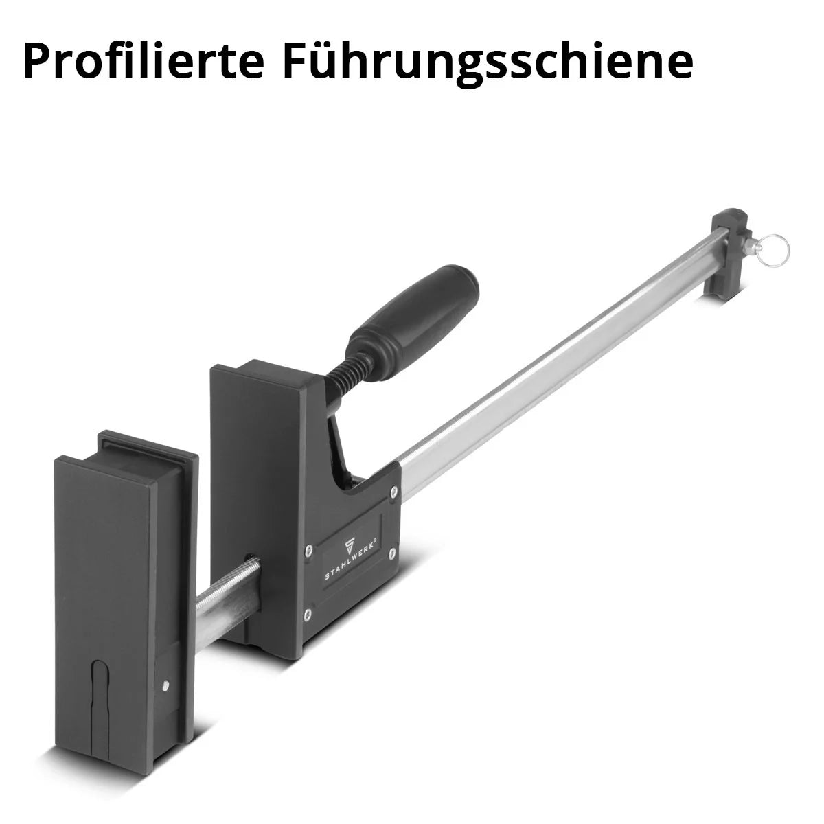 STAHLWERK Korpuszwinge 95x600 mm / 24"| kraftvolle Schraubzwinge mit 650 kg Spannkraft | Klemmzwinge mit großer Auflagefläche zum Fixieren von Werkstücken | stabile Zwinge mit Spannweite 600 mm, Spanntiefe 95 mm