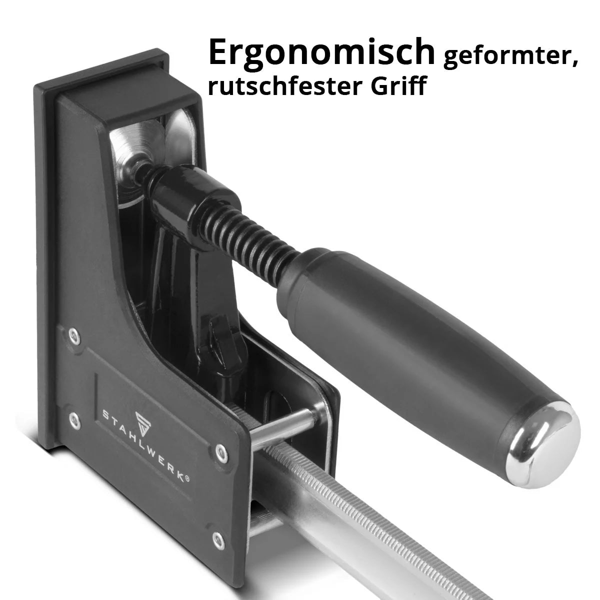 STAHLWERK Korpuszwinge 95x800 mm / 32"| kraftvolle Schraubzwinge mit 650 kg Spannkraft | Klemmzwinge mit großer Auflagefläche zum Fixieren von Werkstücken | stabile Zwinge mit Spannweite 800 mm, Spanntiefe 95 mm