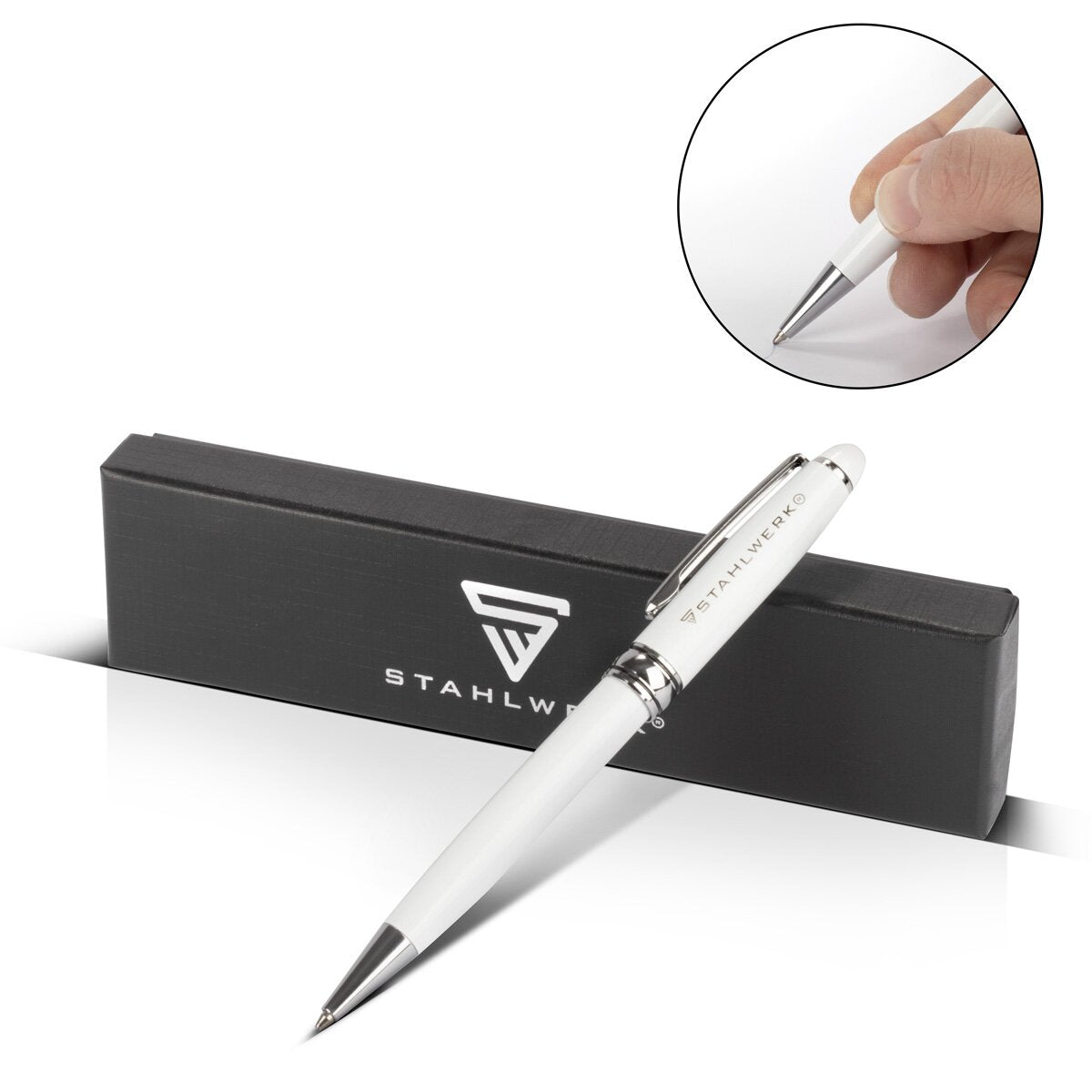 Steelworks ballpoint pen with engraving premium ballpoint pen | Stift | Kuli | Writing machine with a holding clip and noble gift packaging