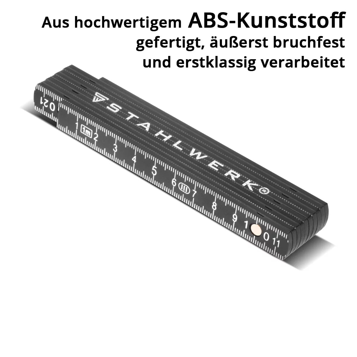 Stahlwerk Zollstock 1 meter of precise plastic structure | Mäntstab | Scale | Tale tape | Meter measure with easy -to -read metric digits