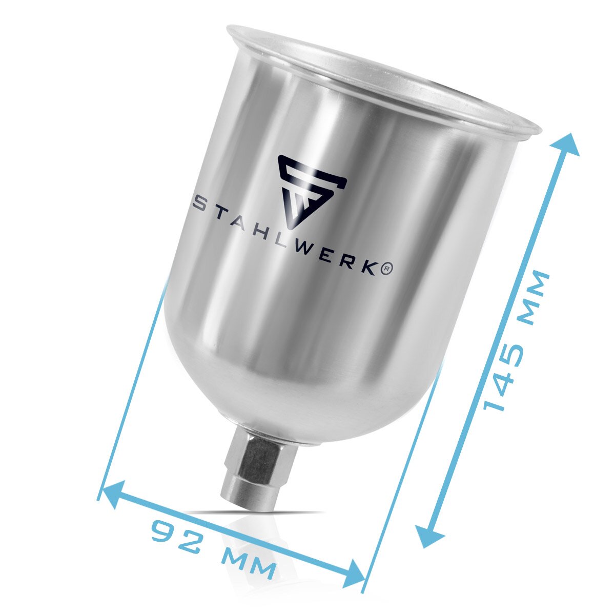 STAHLWERK Alu Lackbecher / Fließbecher 600 ml Farbbecher für Lackierpistole / Spritzpistole / Sprühpistole / Spraypistole