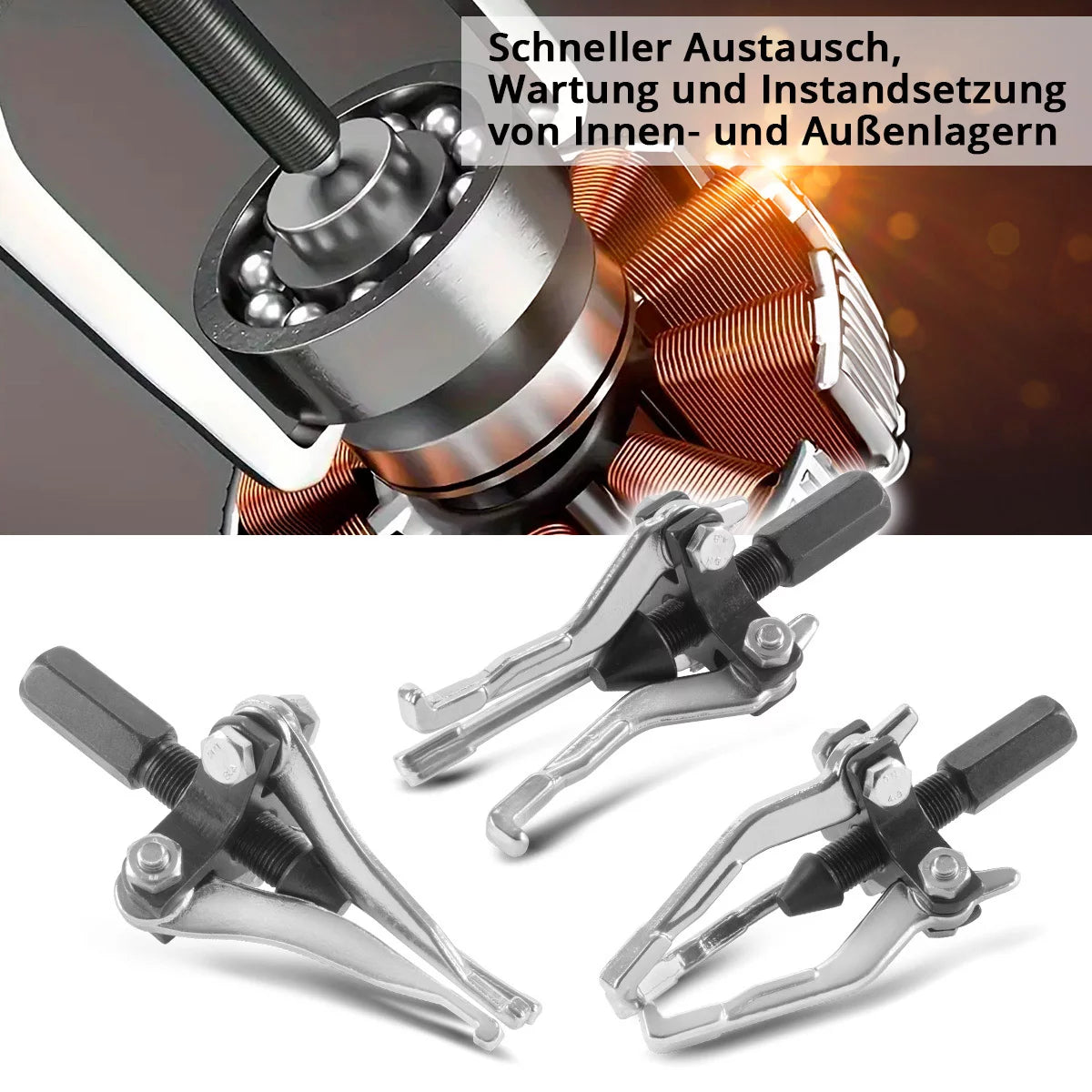 Stahlwerk Lager puller set with Gleithammer 5-part puller set | Special tool for professional disassembly of indoor and outdoor bearings, gears, sockets and Simmerringen