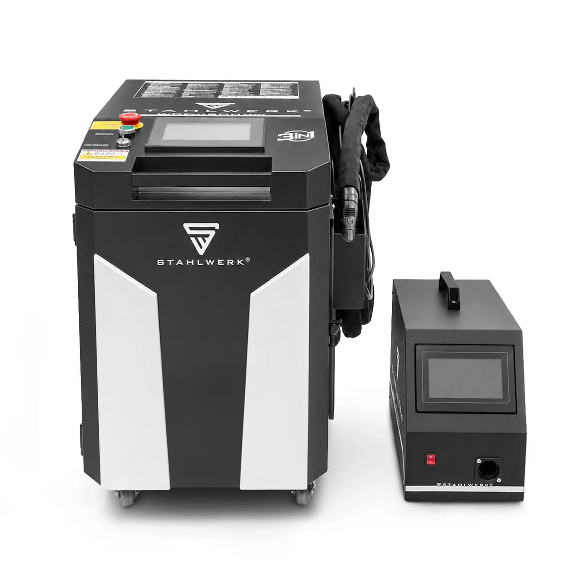 STAHLWERK Laser-Schweißgerät WCD 2000 Laser Pro mit 2000 W | 3-in-1-Laser-Schweißanlage zum Schweißen, Schneiden und Reinigen | Handgeführtes Schweißsystem mit CW-Faserlaser | Laserklasse 4 | 230 V