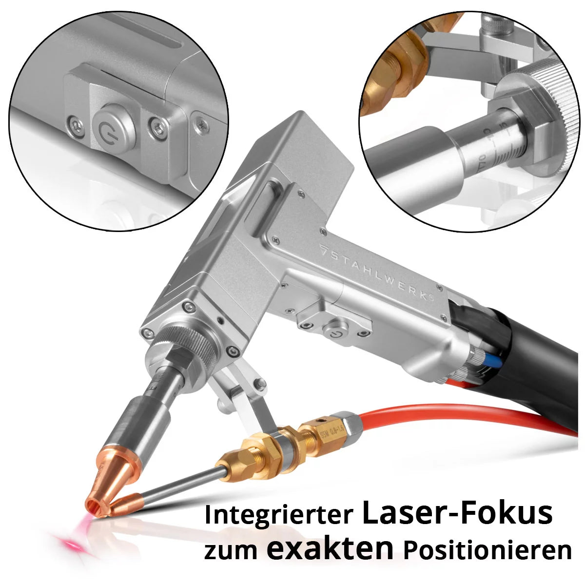STAHLWERK Laser-Schweißgerät WCD-1500 Laser Pro | Vollausstattung | 1500 Watt |Professionelles 3-in-1 Handlaser-Schweißgerät zum präzisen Schweißen, Schneiden und Entrosten
