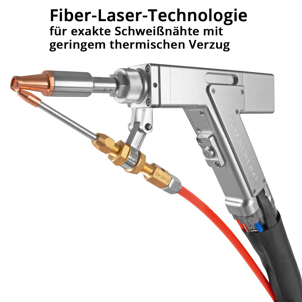 STAHLWERK 3-in-1 Laser-Schweissgerät WCD-1500 Laser Pro mit 1500 Watt, professionelle Handlaser-Schweißanlage zum präzisen Schweißen, Schneiden und Entrosten