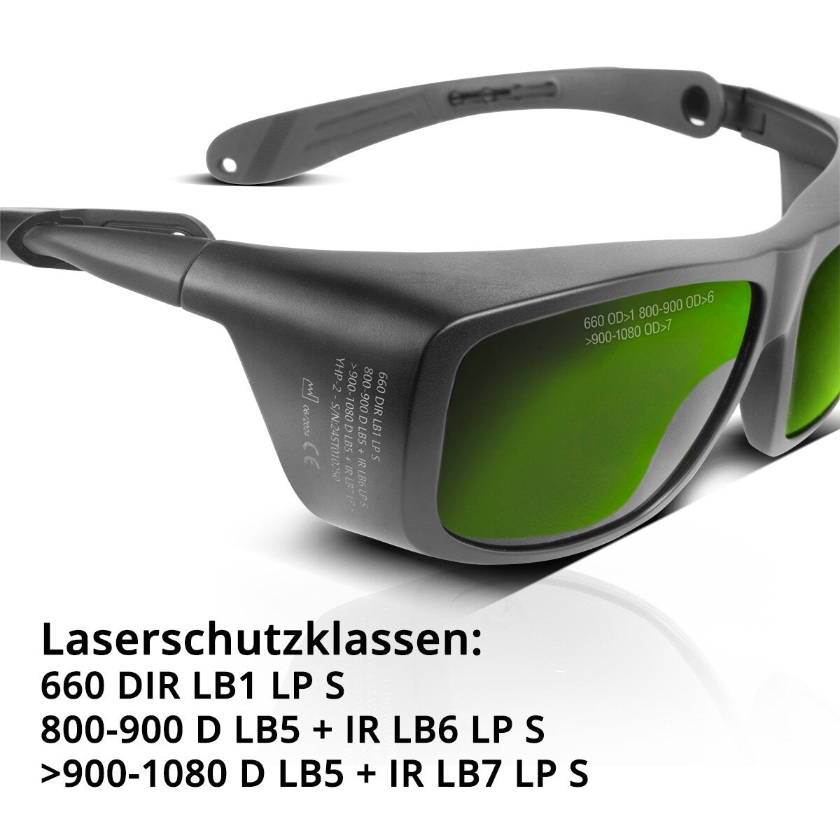 Lunettes de protection laser en acier | Lunettes laser | Lunettes de protection | Protection oculaire selon DIN en 207 pour travailler avec des lasers dans une plage de longueurs d'onde de 800 à 1 320 nm