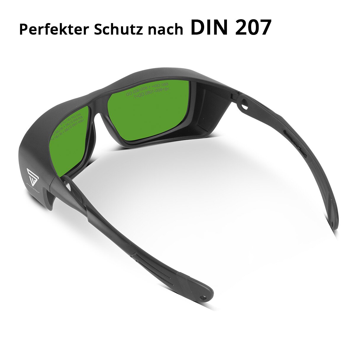 Lunettes de protection laser en acier | Lunettes laser | Lunettes de protection | Protection oculaire selon DIN en 207 pour travailler avec des lasers dans une plage de longueurs d'onde de 800 à 1 320 nm