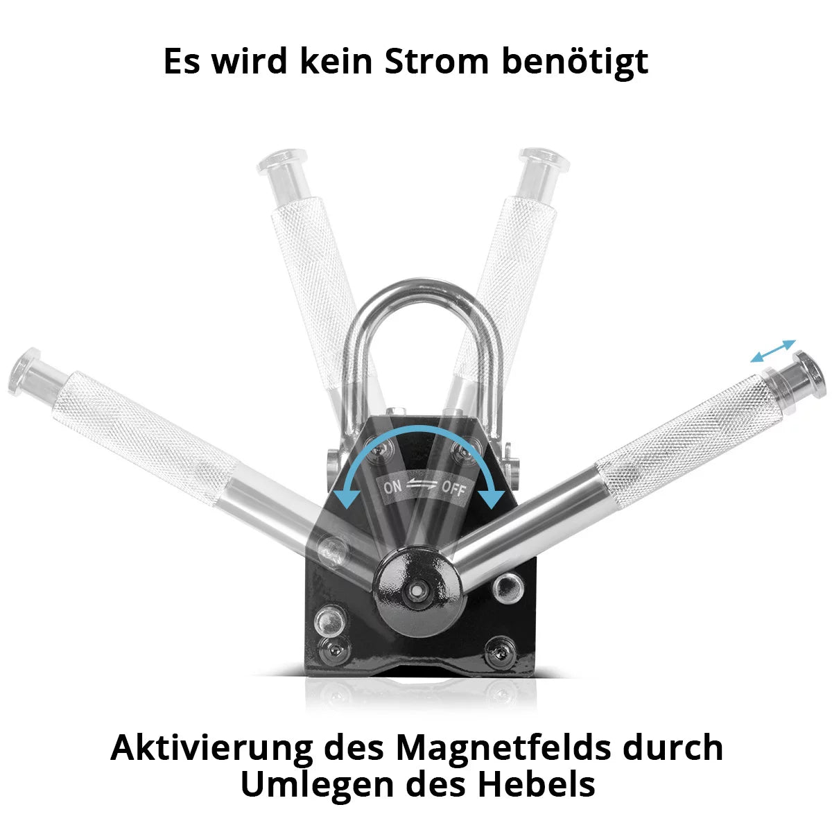 STAHLWERK Lasthebemagnet mit 100 kg / 220 lbs Tragkraft und 350 kg / 771 lbs Zugkraft handgesteuerter Kranmagnet | Magnetlifter | Hebemagnet