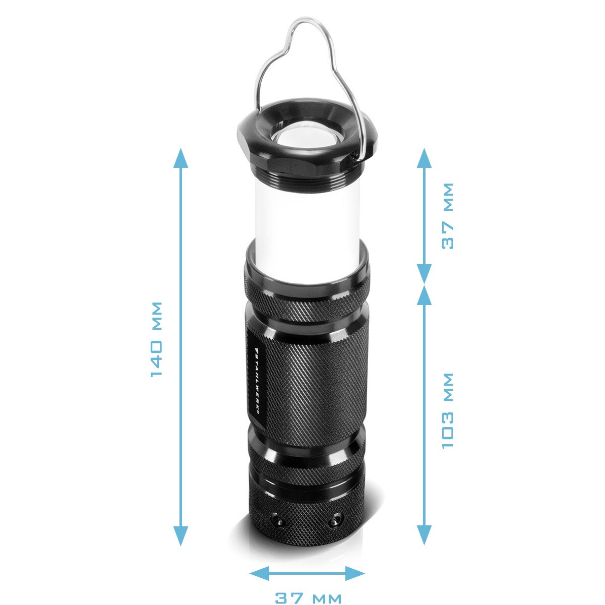 STAHLWERK LED Taschenlampe mit 6 Modi, ausziehbare 360° Teleskop-Stableuchte / LED Leuchte / LED Licht / LED Lampe / LED Laterne mit hochwertigem Aluminium-Gehäuse