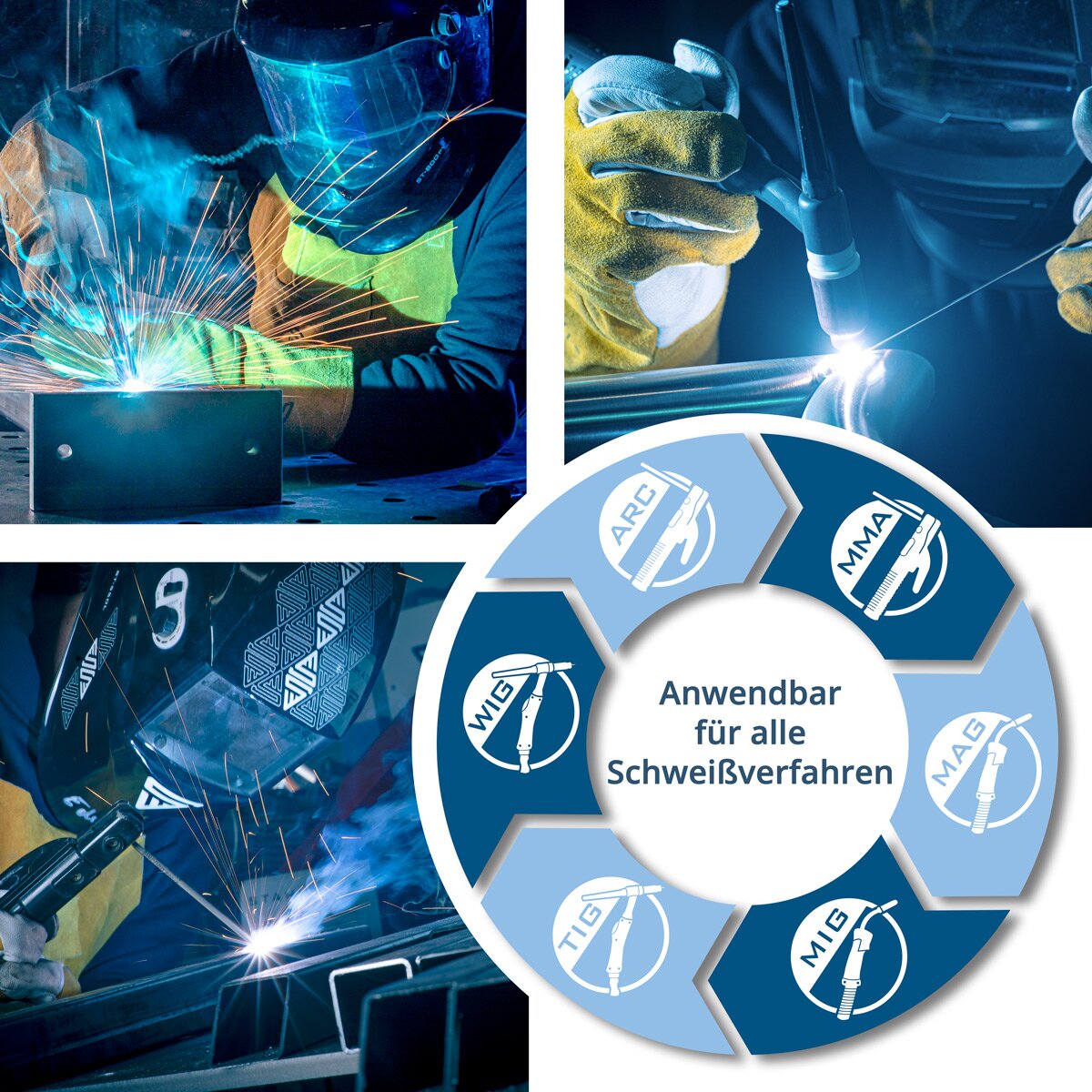 STAHLWERK 4er Set Magnet-Schweißwinkel 22,6 kg | 50 lbs praktischer Schweißmagnet | Magnetwinkel | Schweißpositionierer mit starker Haftkraft