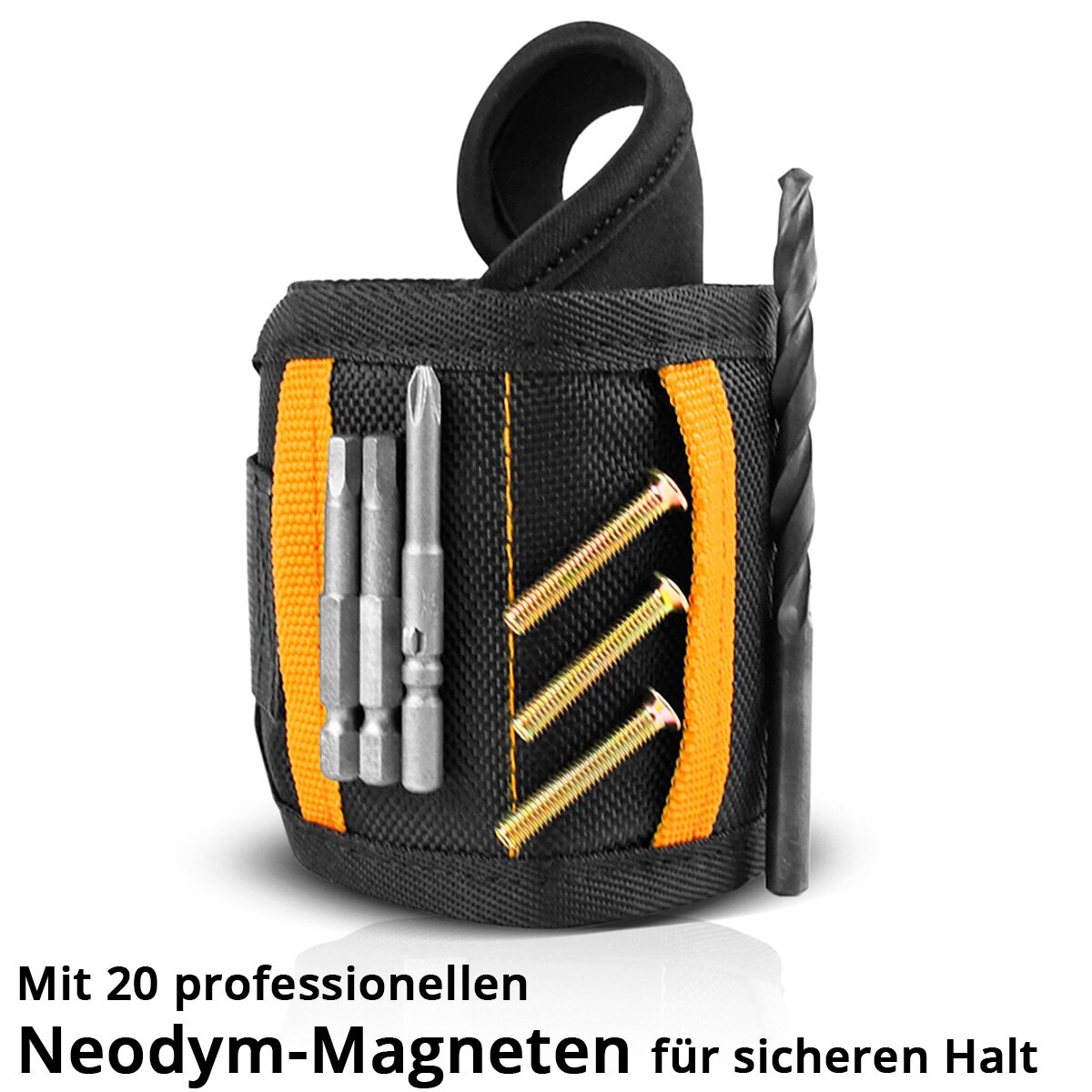 STAHLWERK Magnet-Armband 2er Set für Heim- und Handwerker | Magnetisches Armband mit Klettverschluss zur Befestigung am Handgelenk oder Gürtel für Schrauben, Nägel, Bits und magnetische Kleinteile