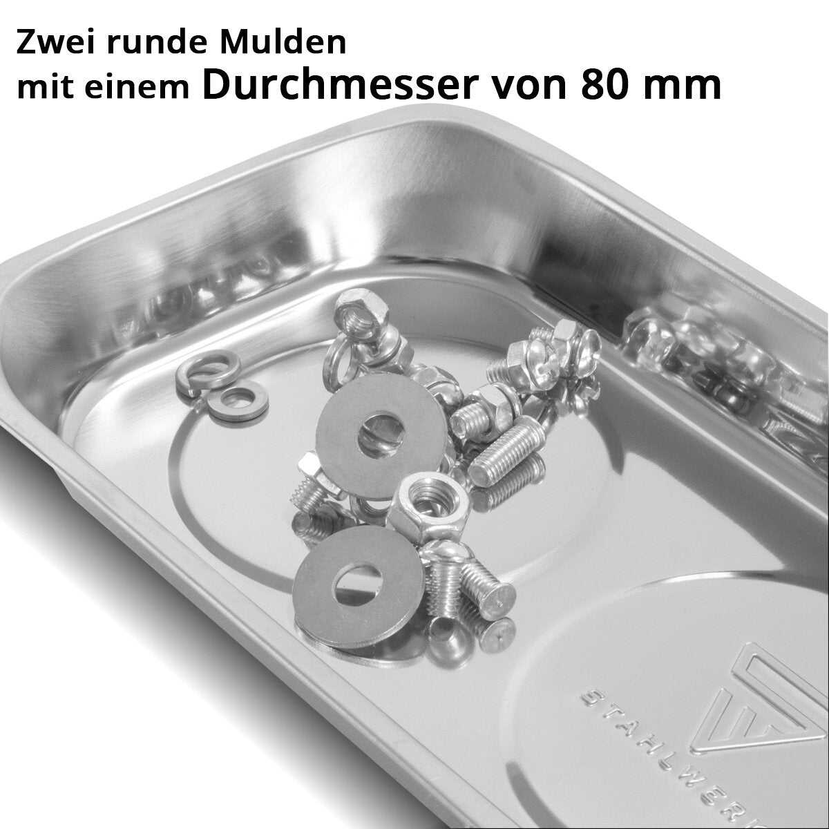 Stahlwerk Magnetschale MS-22 ST 3 Set 237 x 136 x 22 mm Magnnet plate | Screw bowl | Habbit shell | Magnneta blind | Magnetic bowl made of stainless steel with strong adhesive power for screws, nails and tools