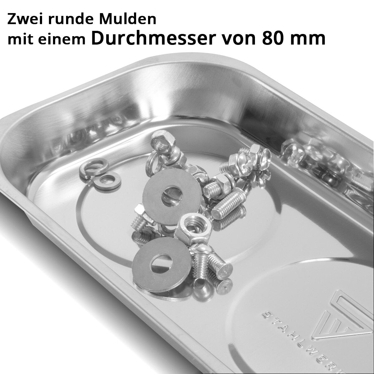 Stahlwerk Magnetschale MS-28 ST 237 x 136 x 28 mm Magnnet plate | Screw bowl | Habbit shell | Magnneta blind | Magnetic bowl made of stainless steel with strong adhesive power for screws, nails and tools