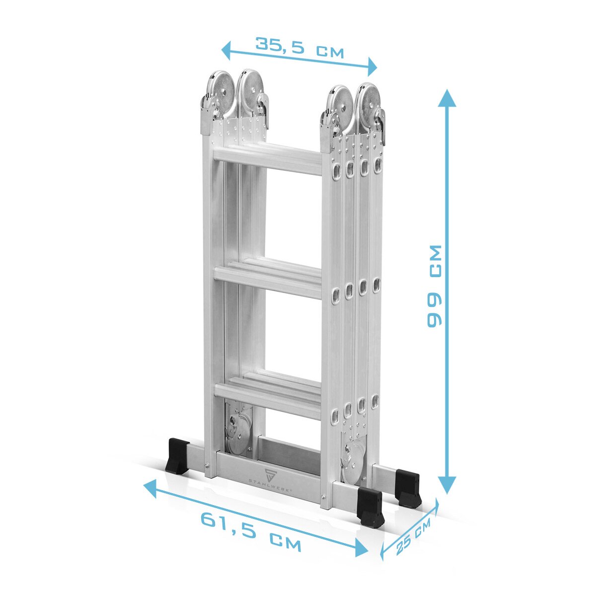 ASEGLIO DI CASE MULTRO-USO MLUSTRO ML-403 ST 150 kg di capacità di carico, 3 su 1 scala | Conduttore pieghevole in alluminio | Step Ladder | Leader multifunzione | Gestione gesto | Struttura del lavoro tra cui una garanzia del produttore di 7 anni