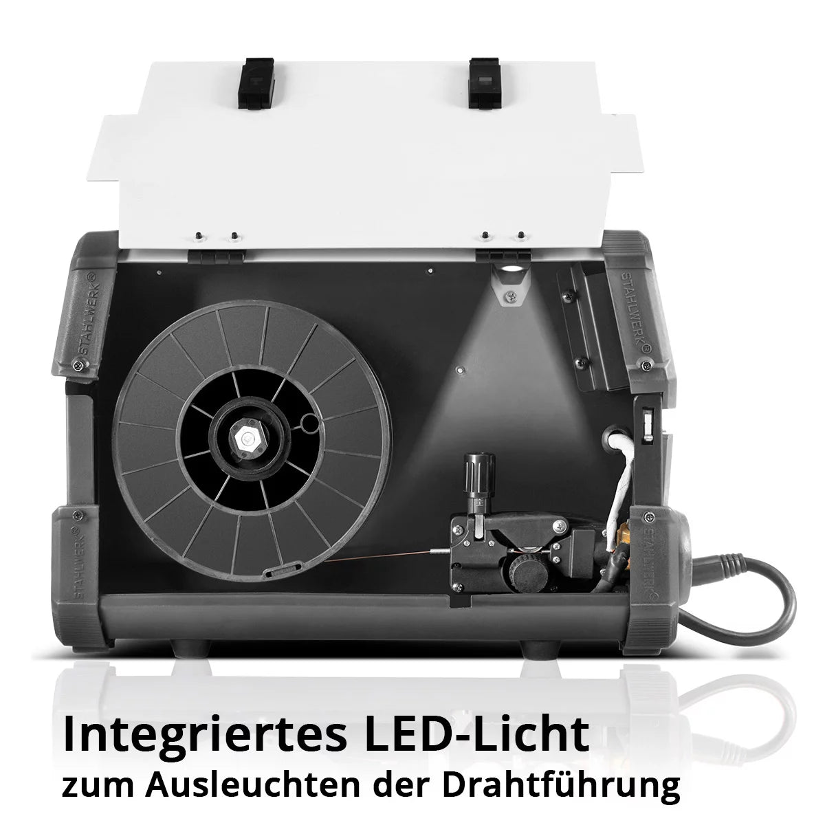 STAHLWERK Schweißgerät MIG MAG 200 ST PLUS Schutzgas-Schweißgerät | IGBT Inverter mit 200 A, synergischem Drahtvorschub, FLUX-, Lift-TIG- und MMA | ARC-Funktion