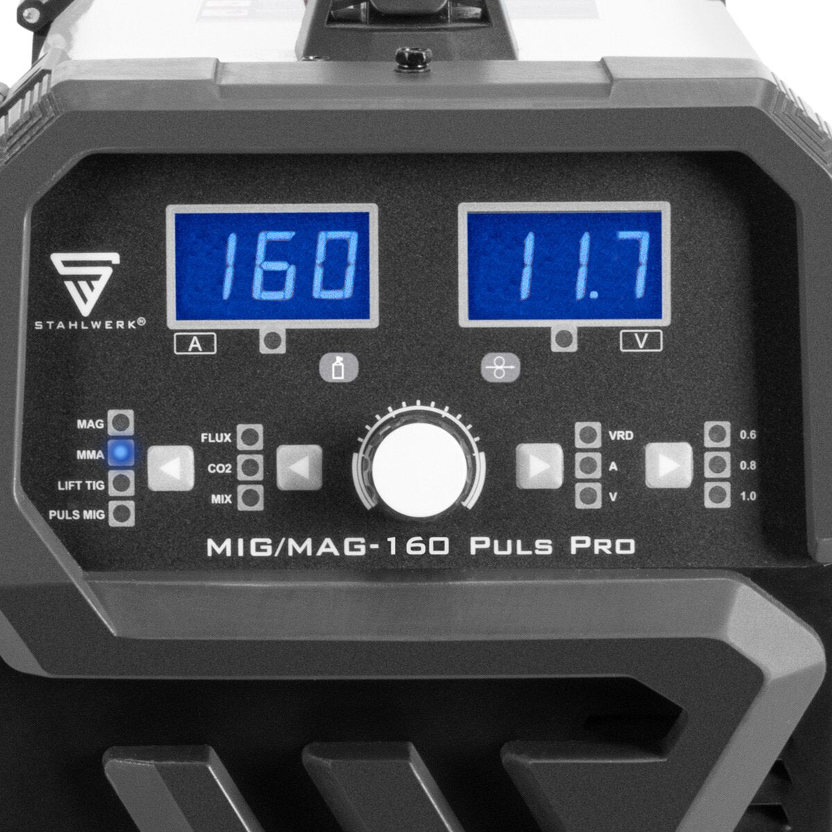 Stahlwerk Mig Mag 160 Pulse Pro IGBT Protection gas Full -syngical 5 in 1 combination device with real 160 amps / filling wire, Mig Mag, ARC MMA, Lift Tig, Mig Pulse for Aluminum Welding