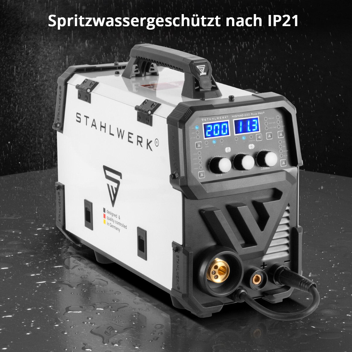 Stahlwerk Mig Mag 200 Spot Puls Pro, fully synergian IGBT Inverter, 5 in 1 combination device with spot function and 200 ampere, aluminum | Fill wire | Mig Mag | ARC MMA | Lift Tig | Pulse