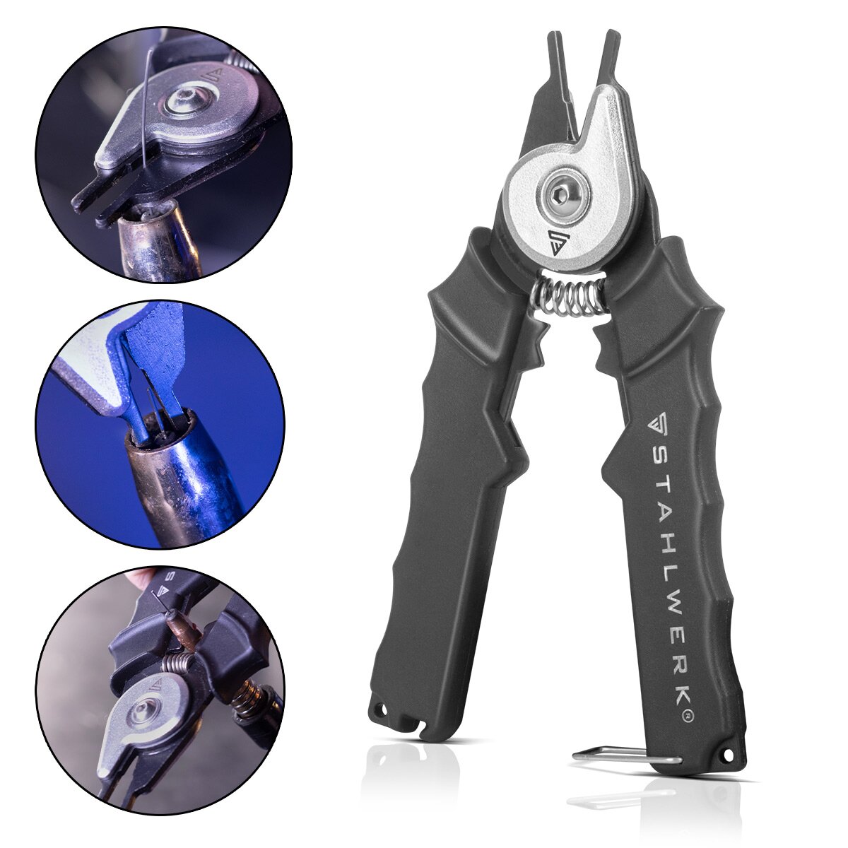 Stahlwerk mig likes nozzle pliers 15-18 mm 4-in-1 welding pliers | Welding pliers | Special pliers for welding burners for the cap of sweat wires, cleaning of gas nozzles as well as for loosening, removing and tightening of gas and electricity nozzles