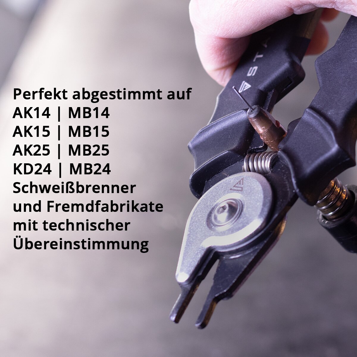 STAHLWERK MIG MAG Düsenzange 15-18 mm 4-in-1 Schweißzange | Schweißerzange | Spezialzange für Schweißbrenner zum Kappen von Schweißdrähten, Reinigen von Gasdüsen sowie zum Lösen, Ab- und Festziehen von Gas- und Stromdüsen