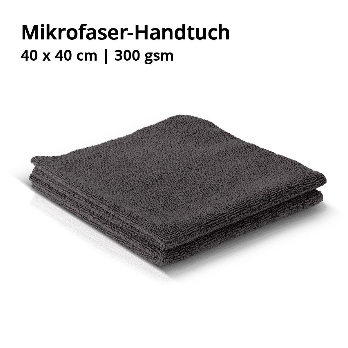 STAHLWERK Mikrofaser-Handtuch 10er Set 40 x 40 cm 300 gsm Trockentuch | Reinigungstuch | Poliertuch | Putztuch | Pflegetuch | Mikrofaser-Tuch | schwarz