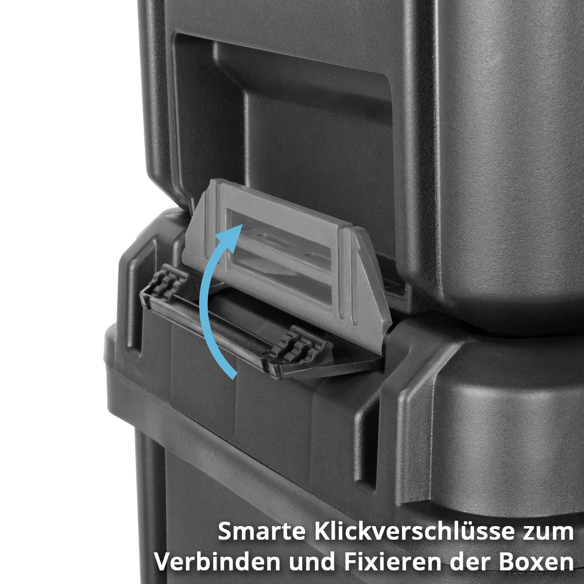 STAHLWERK Toolbox Set | 3 stackable tool boxes | Mobile tool trolley with roller board | Flexible module system with assortment boxes | Mobile tool boxes with small parts organizers