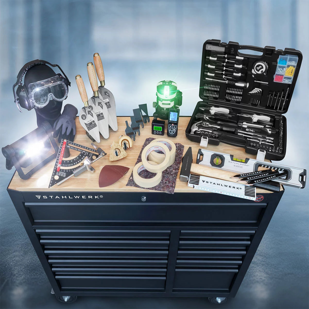 STAHLWERK Oszillierendes Akku Multifunktionswerkzeug OMTB-20 ST mit 900 Watt, 10.500-20.000 U/min und 20 V Akku-System, Deltaschleifer / Oszillationswerkzeug / Multicutter mit Brushless Technologie