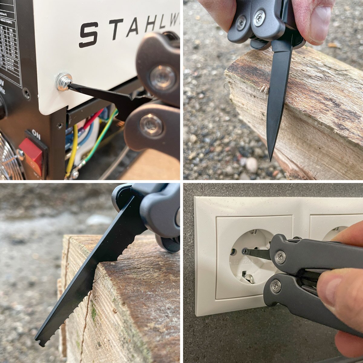 STAHLWERK Multitool 13 In 1 Con Coltello, Sega, Pinze E Cacciaviti, Alloggiamento In Alluminio, Confezione Regalo