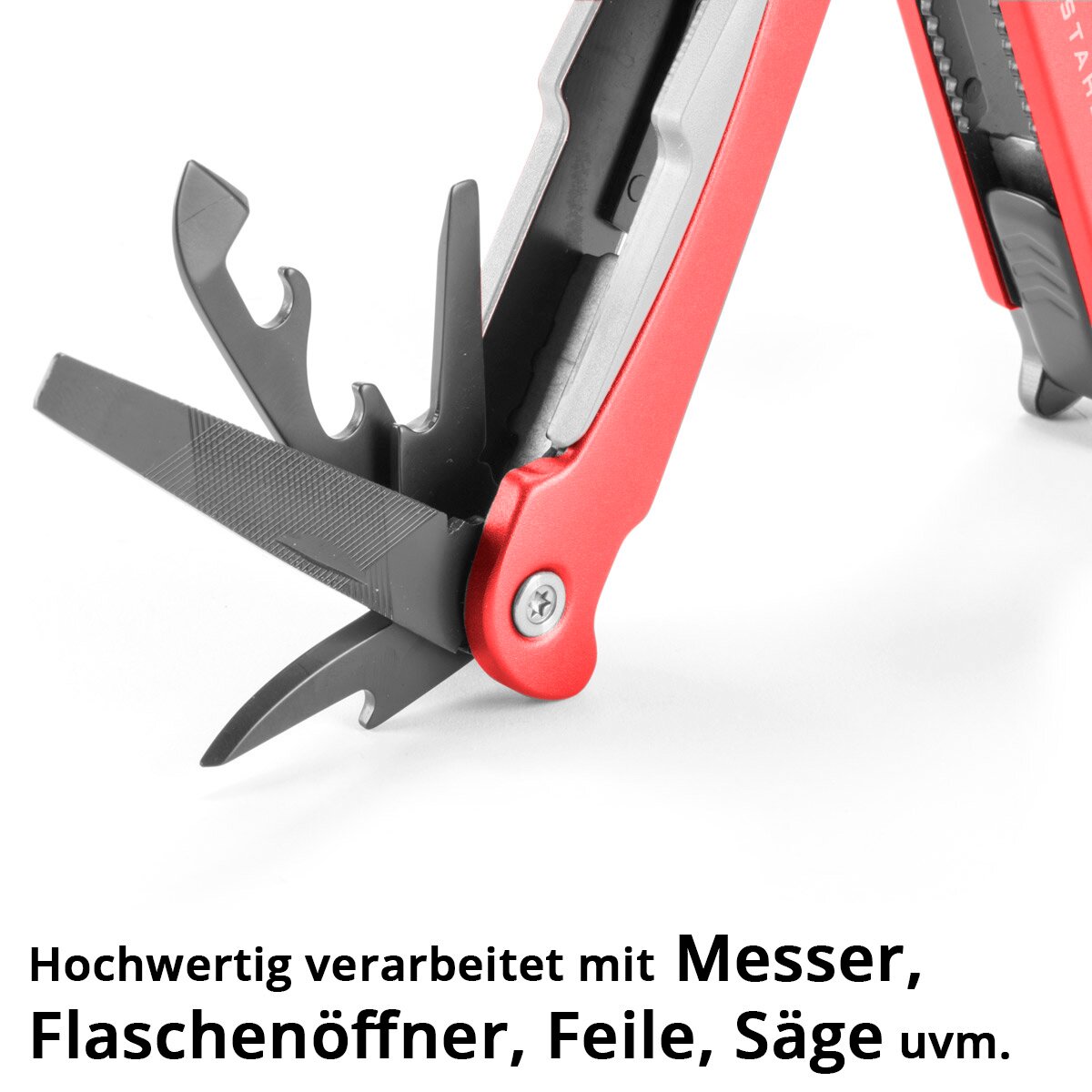 Stahlwerk Multitool 1. FC Köln Edition with 13 tools High -quality pocket knife | Folding knife | Multifunctional tool with knife, saw, file, combination, wire cutter, screwdriver and much more.