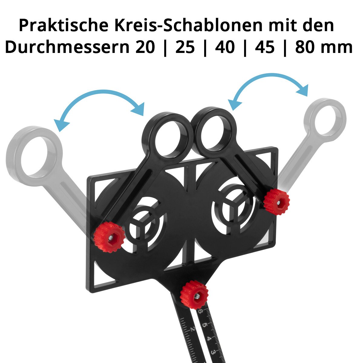 STAHLWERK 6-in-1 Multiwinkel-Messlineal zum präzisen Erstellen von Schablonen, hochwertiger Angleizer | Winkelschablone | Konturenlehre | Template Tool | Messwerkzeug aus Aluminium