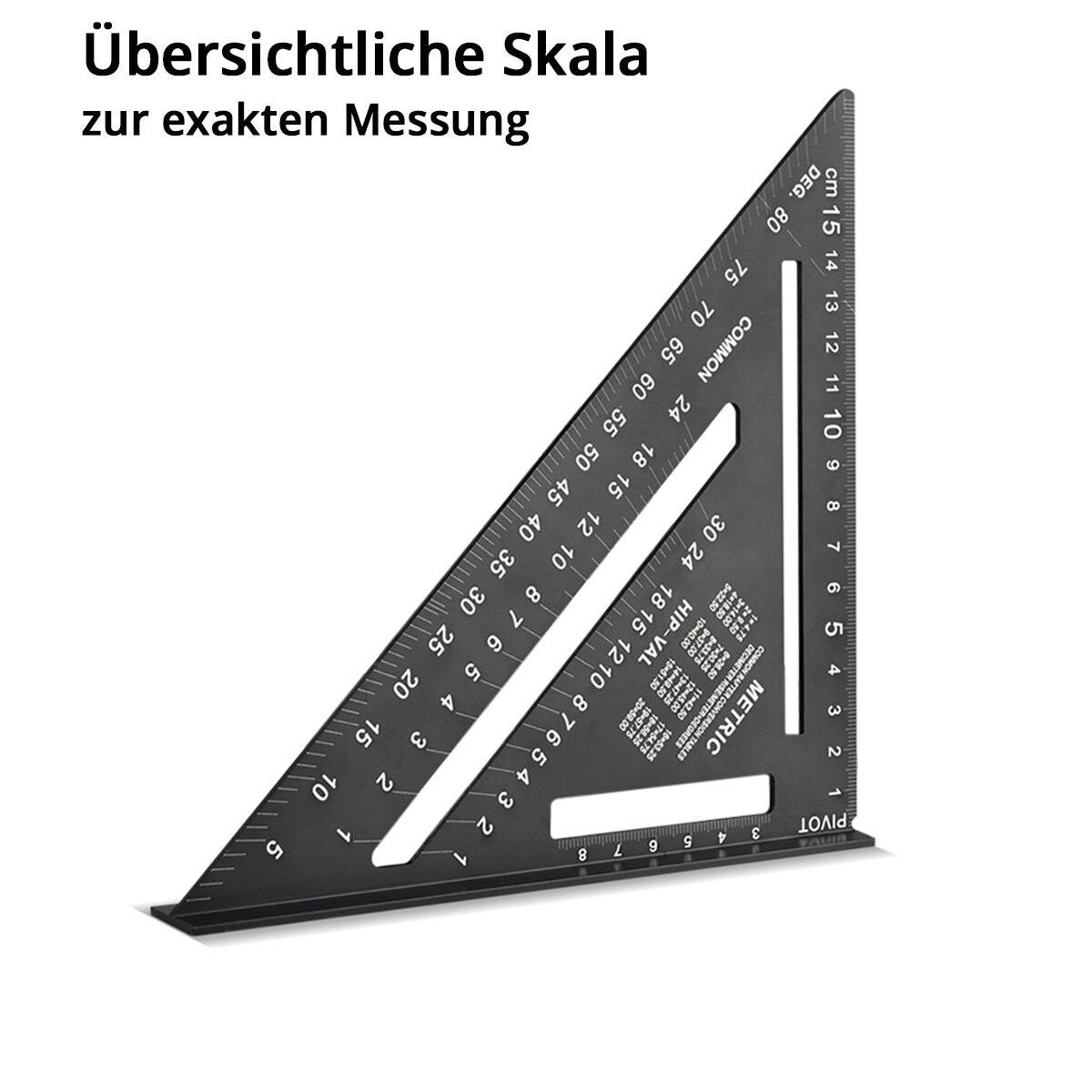 STAHLWERK Lineal Set mit Multiwinkel-Messlineal, Dreikant-Lineal und Winkeldreieck mit Anschlag zum präzisen Messen, Anreißen, Markieren und Zeichnen