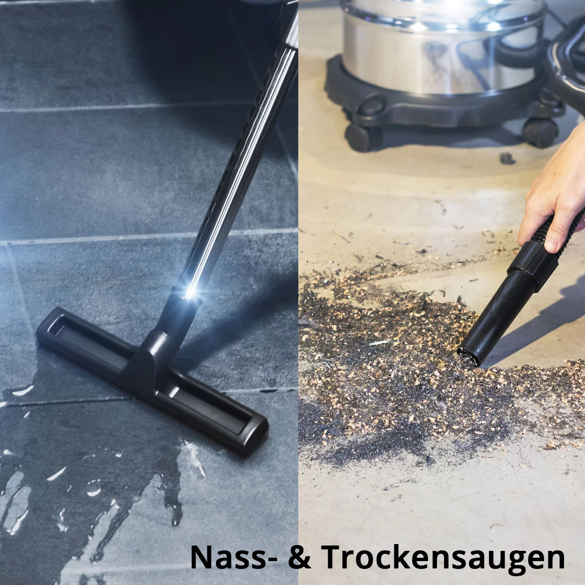 STAHLWERK wet and dry vacuum cleaner VCL-1600 ST | 1600 W industrial vacuum cleaner with 35 l stainless steel container | Blowing function and safety shutdown | Extensive accessory package | Robust workshop vacuum cleaner