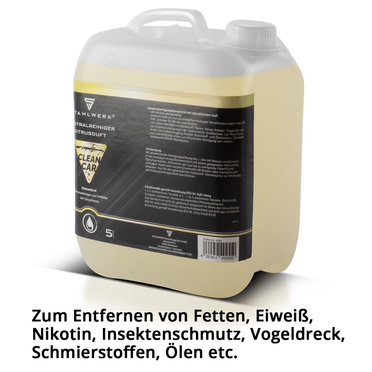 Steelworks Concentrata universale con profumo con agrumi 5 litri di contenitore di potenti detergenti | Agente di pulizia | Cleaner in schiuma | All -purpose Cleaner | Concentrazione di pulizia | Cleaner neutro per la pulizia delle pistole